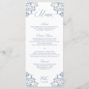 Menus de Casamento Elegante Nadine (Cinza azul e