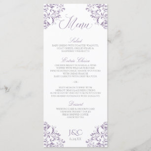 Menus de Casamento Elegante Nadine (Lavanda)
