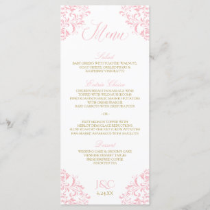 Menus de Casamento Elegante Nadine (rosa e Doura