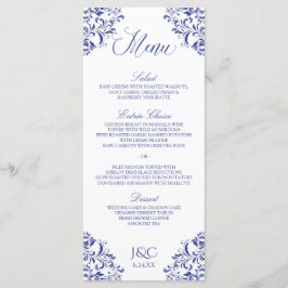 Menus de Casamento Elegante | Nadine (Royal Blue)