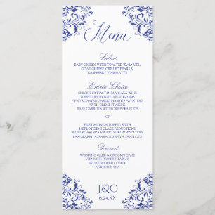 Menus de Casamento Elegante Nadine (Royal Blue)