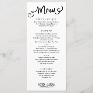 Menus de Casamento Moderno Tipografia russa (pre