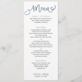 Menus de Casamento Modernos | Tipografia (Azul Emp