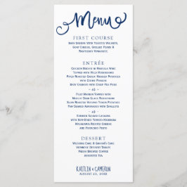 Menus de Casamento Modernos | Tipografia (Azul Mar