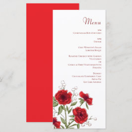 Menus de Casamento Romântico Rosa Vermelha