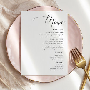 Menus de Casamento Russo da Caligrafia Simples