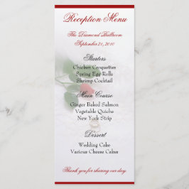 Menus de recepção de rosa