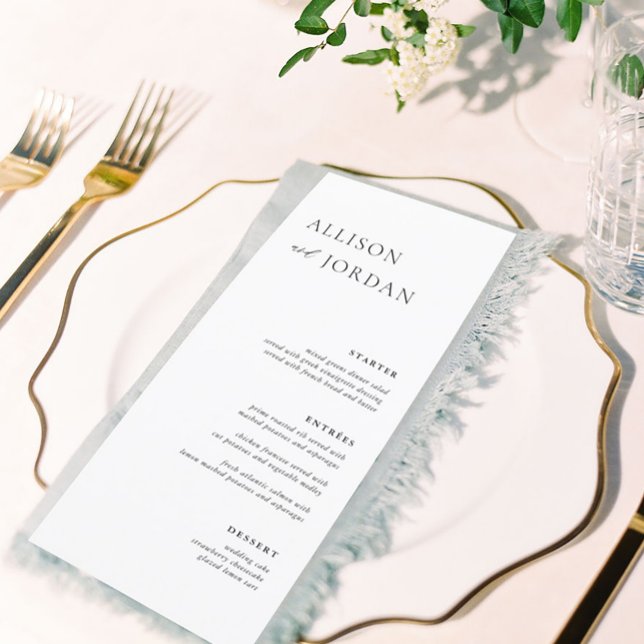 Menus do Janto de Casamento Elegante Simples (Criador carregado)