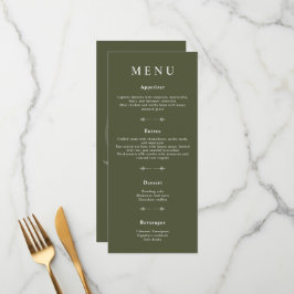 Menus mínimos de Casamento Verde-Olival-Boêmia