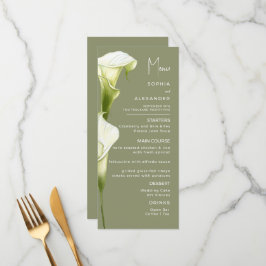 Menus para um casamento moderno.