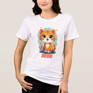 Meow Bella + Canvas Camisa-T feminina - Puramente