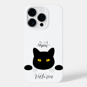 Meow Black Cat Ouro Olhos Personalizáveis