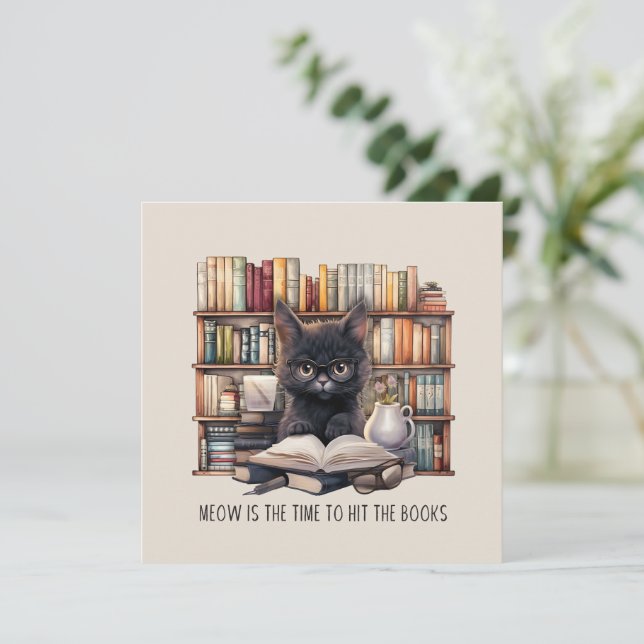Meow É A Hora De Atingir Os Livros (Em pé/Frente)