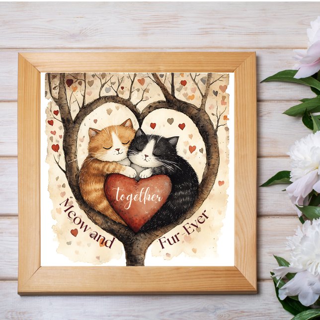 Meow e fur Ever Love que Lasta Poster Wall Art (Criador carregado)