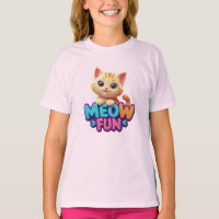 Meow Fun - Camiseta de Gato com Olhar Doce
