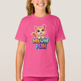 Meow Fun - Camiseta de Gato Sorridente Fofo