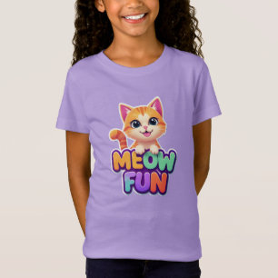 Meow Fun - Camiseta de Gato Sorridente Fofo