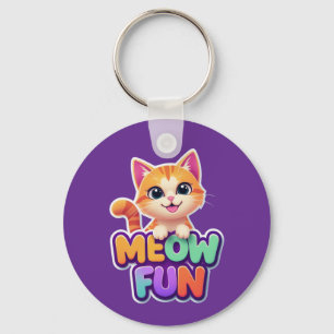 Meow Fun - Porta-chaves de Gato Sorridente Fofo