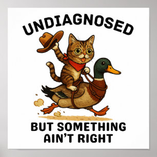 Meowdy Partner Poster, Engraçado Cowboy Impressão 