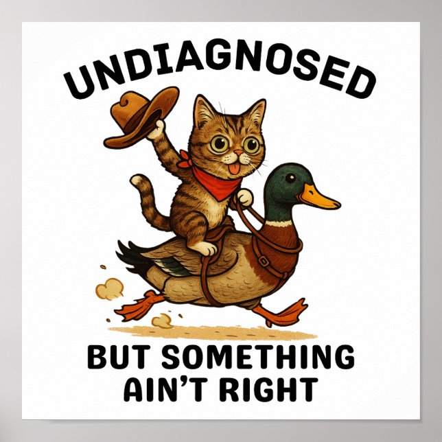 Meowdy Partner Poster, Engraçado Cowboy Impressão  (Frente)