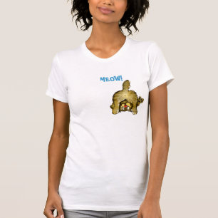 Meows ele que vai? Camisa do gato T dos desenhos
