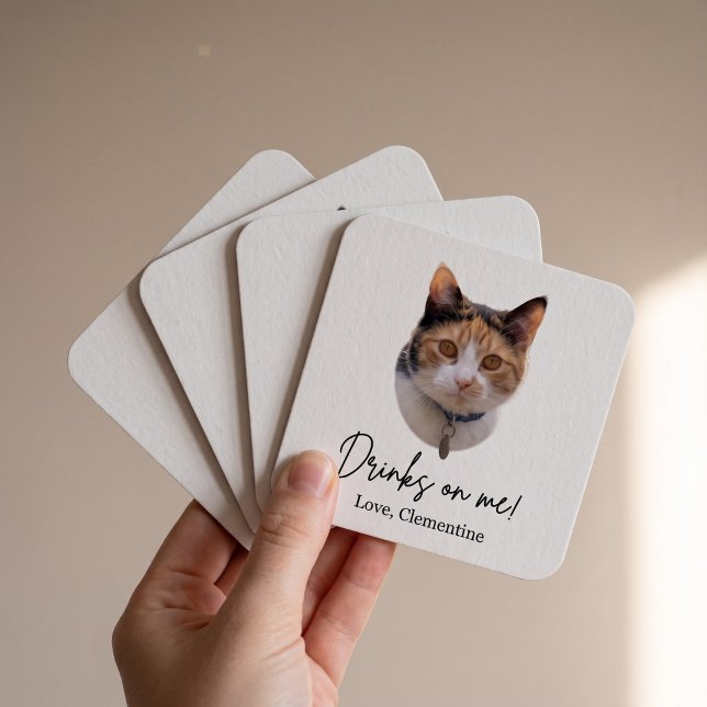 Meowsip Porta-copos (Coaster (Square) - Hand)