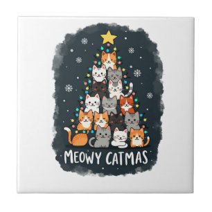 Meowy Catmas Gato Árvore de Natal Xmas Meninas Men