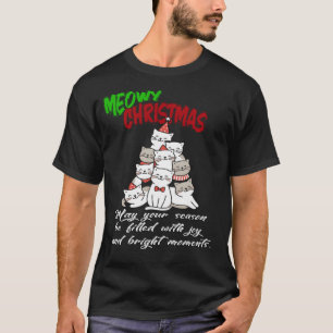 Meowy Natal Gato – Camiseta Fofa para Amantes de G