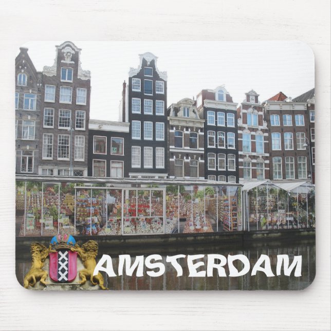 Mercado Bloemenmarkt Mousepad da flor de Amsterdão (Frente)