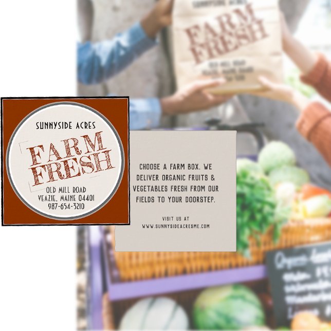 Mercado de Cartões de visitas frescos de fazenda  (Criador carregado)