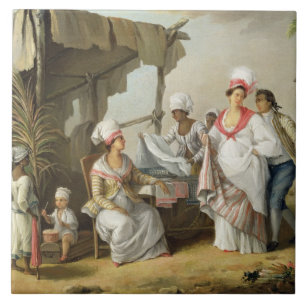 Mercado de linho, Roseau, Dominica, c.1780 (o óle