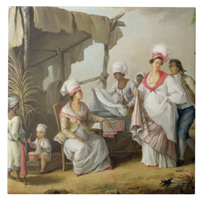 Mercado de linho, Roseau, Dominica, c.1780 (o óleo (Frente)
