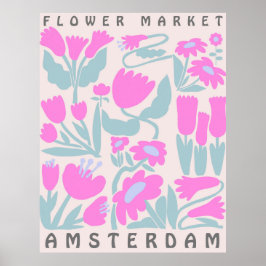 Mercado Flor Poster de Amsterdã Estética Floral