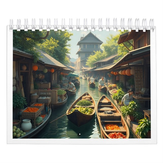 Mercado Flutuante de Sião com Calendário (Capa)