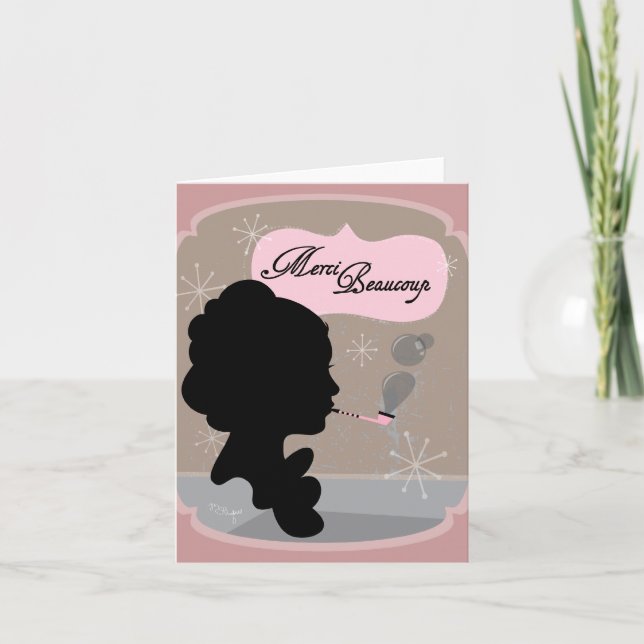 Merci Beaucoup Cameo Design - Cartão de Nota (Frente)