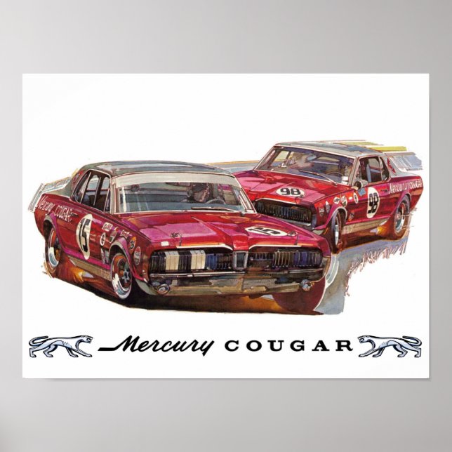 Mercury Cougar Trans-Am Racing Poster (Frente)