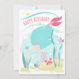 Mergulhamento De Sereia Cuta Sob O Mar