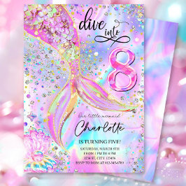 Mergulhe no Oitavo Convite à Sereia de Aniversário