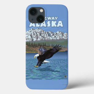 Mergulho da águia americana - Skagway, Alaska