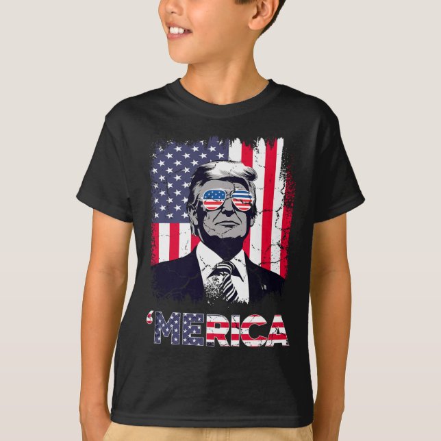 Merica Trump Na Camisa De Natal 4 De Julho (Frente)