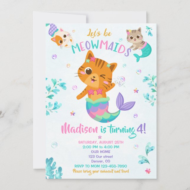Merkitten convite de aniversário Rapariga festa má (Frente)