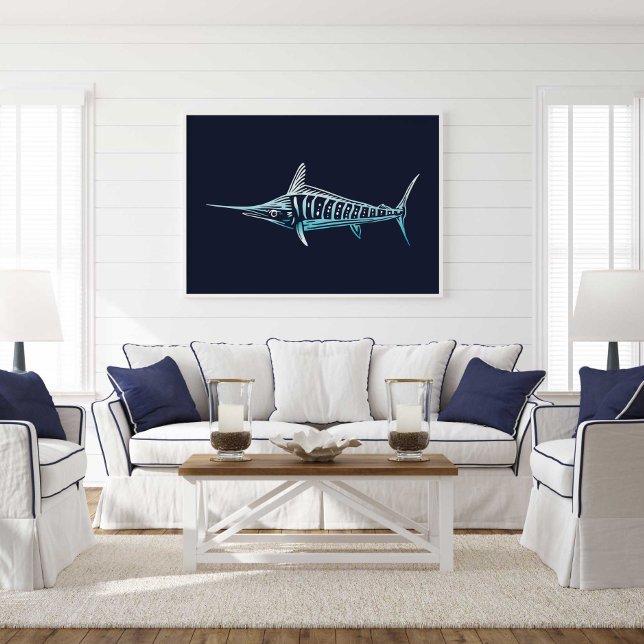 Merlin Sea Creature Impressão | Impressão Merlin W (Marlin Ocean Animal Wall Art Poster Print by TinkPrints)