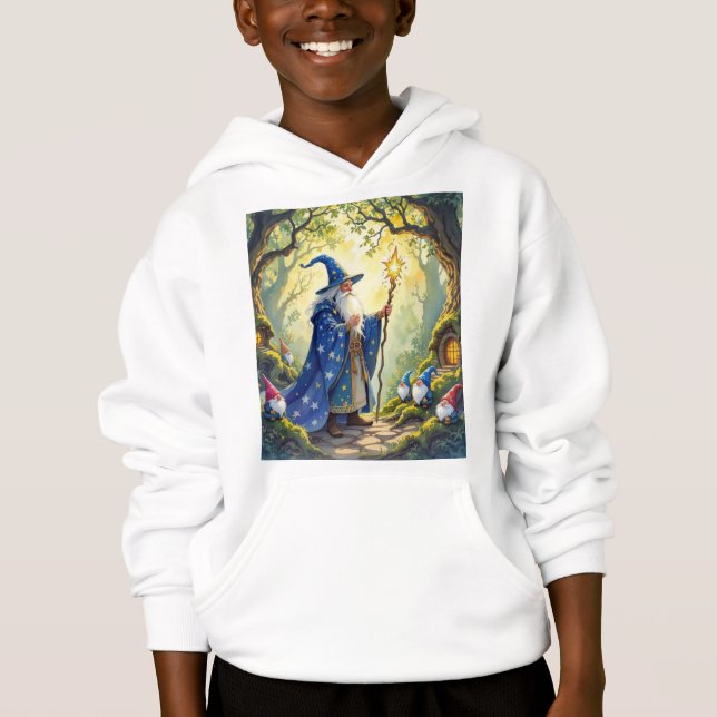 Merlin with Gnomes Hoodie Sweatshirt (Frente)
