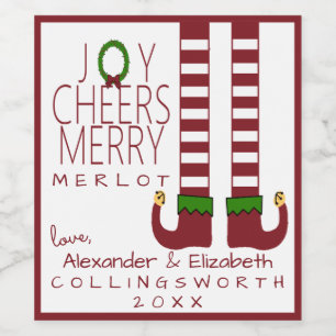 Merlot Christmas — rótulo de vinho personalizado