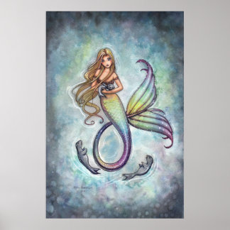 Mermaid Baby Seals Poster por M. Harrison