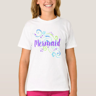 Mermaid Bubbles Roda Camiseta da Rapariga