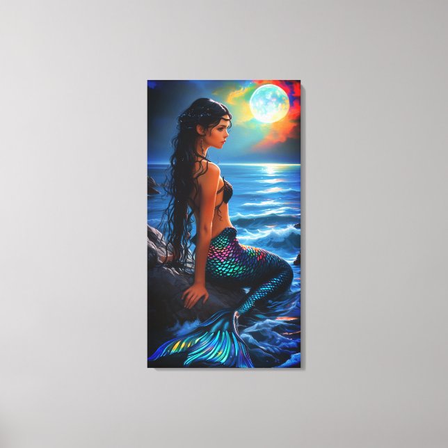 Mermaid by the Sea Canvas Wall Art (Frente)