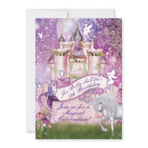 Mermaid Fairy Unicorn Castle Encantou Convite