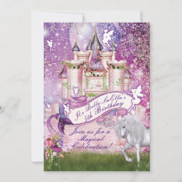 Mermaid Fairy Unicorn Castle Encantou Convite