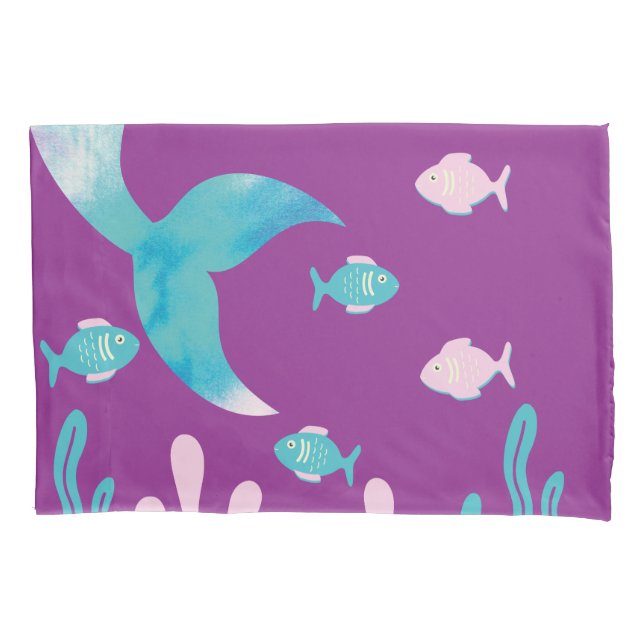Mermaid Fish Under the Sea Pastel Purple Girls  (Frente)